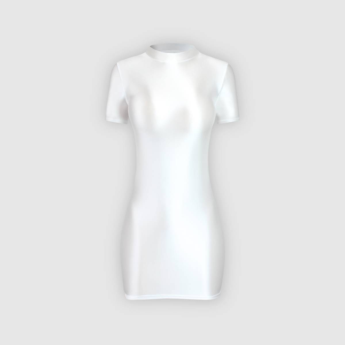 MJINM 半袖レディース超光沢ワンピースドレス.伸縮性 極薄素材.激密着.セクシーコスプレ衣装 ホワイト_画像1