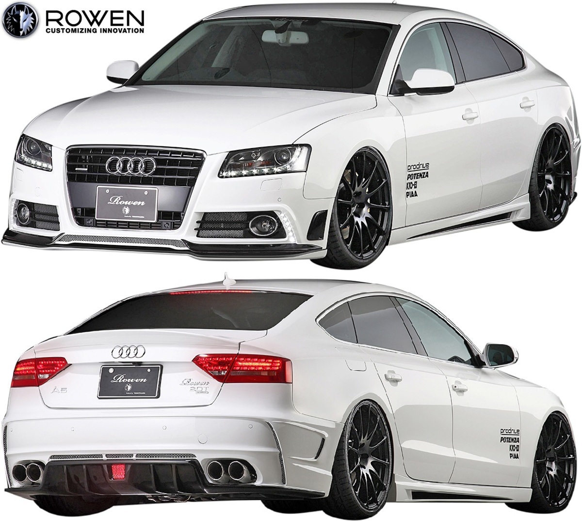 【M's】AUDI A5 スポーツバック 2.0T 前期 ABA-8T (2010.01-2011.12) ROWEN フロントバンパー LED付 ／／ FRP ロエン エアロ 外装 1A003A10_画像4