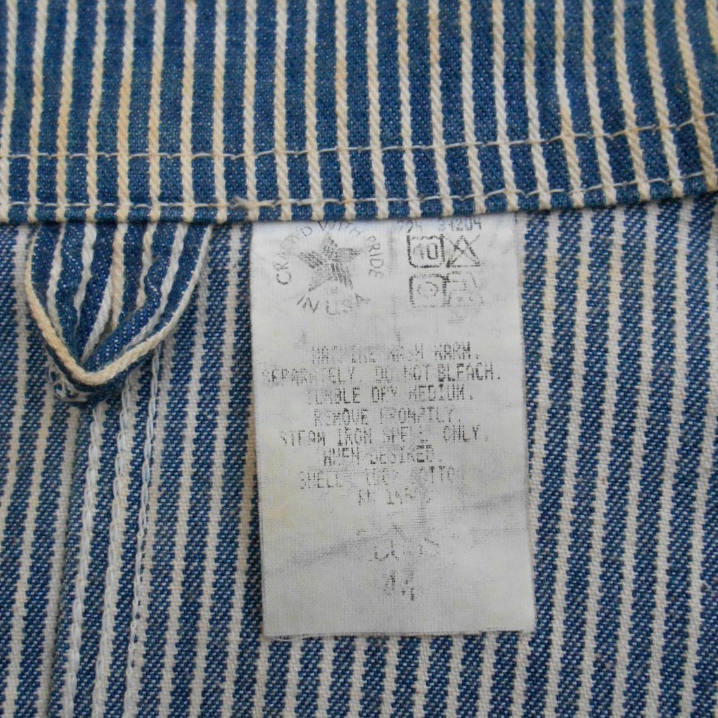 80s Carhartt カーハート 44 ヒッコリーストライプデニム カバーオール