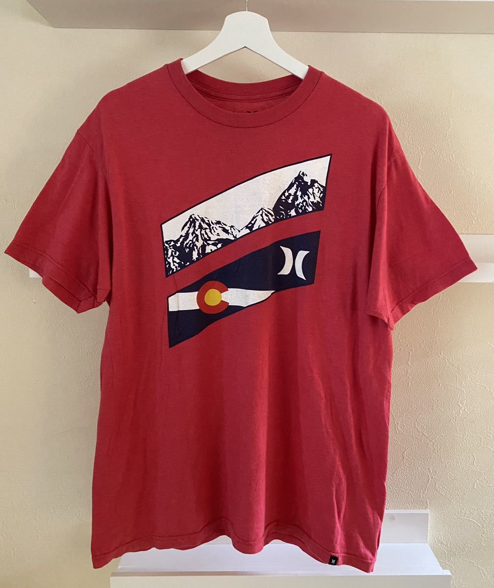Hurley ハーレー Tシャツ 半袖 赤 サイズL レアデザイン_画像1