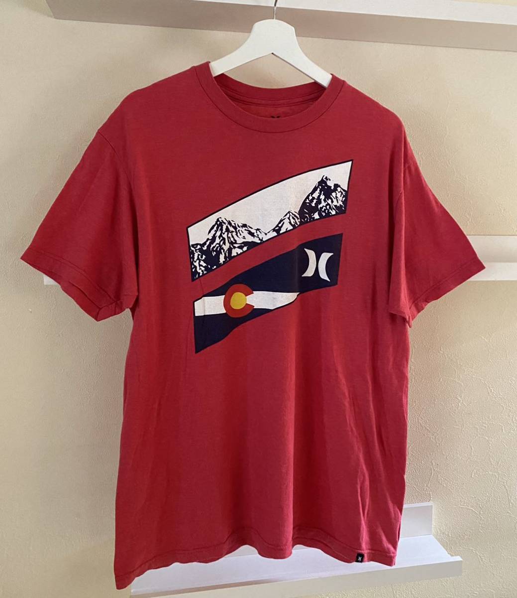 Hurley ハーレー Tシャツ 半袖 赤 サイズL レアデザイン_画像3