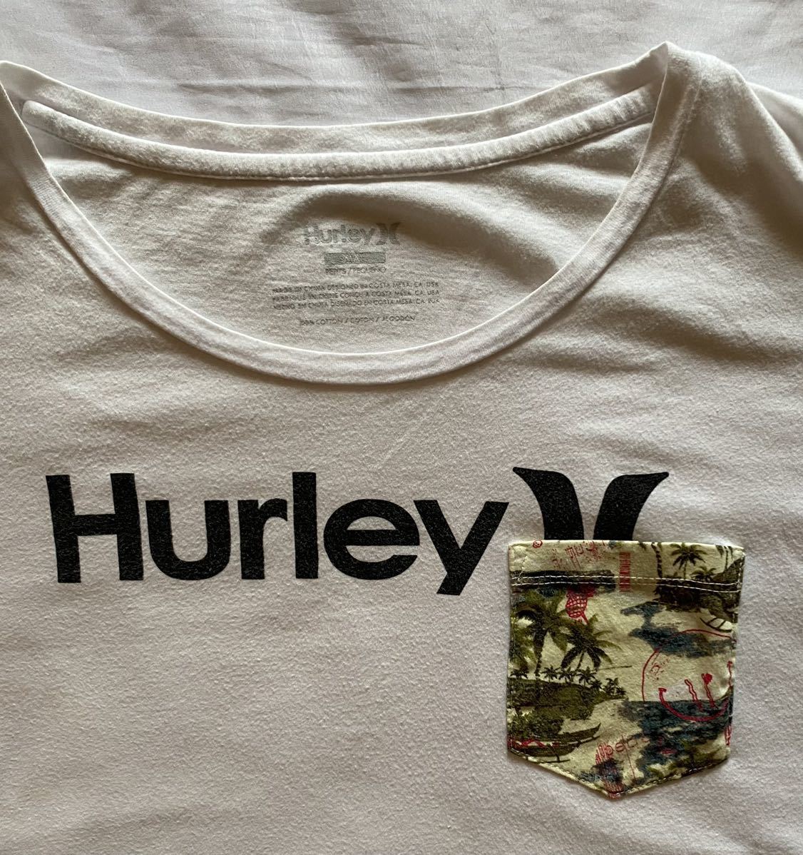 Hurley Harley футболка короткий рукав . карман белый размер S