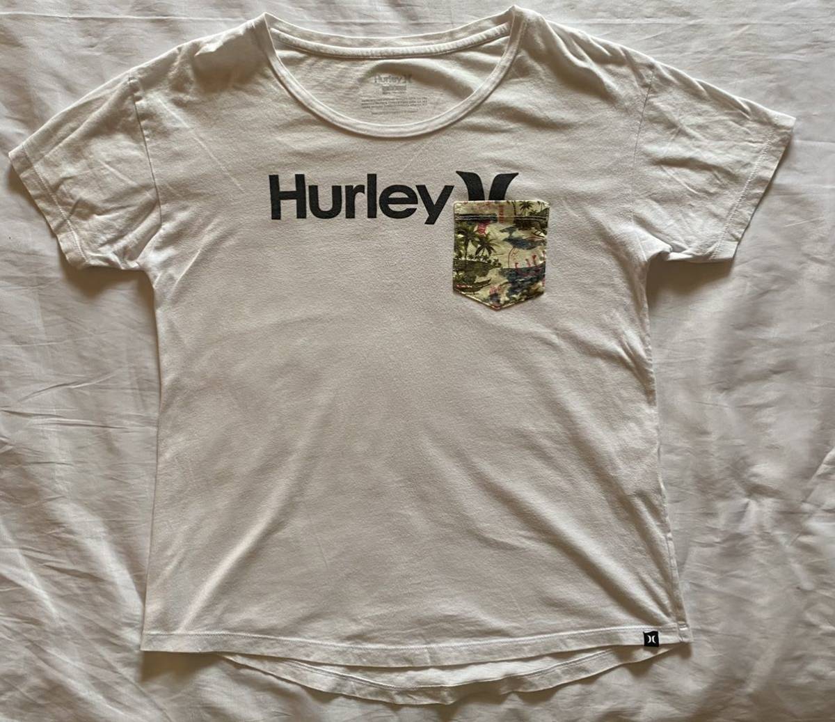 Hurley ハーレー Tシャツ 半袖 胸ポケット 白 サイズS_画像5