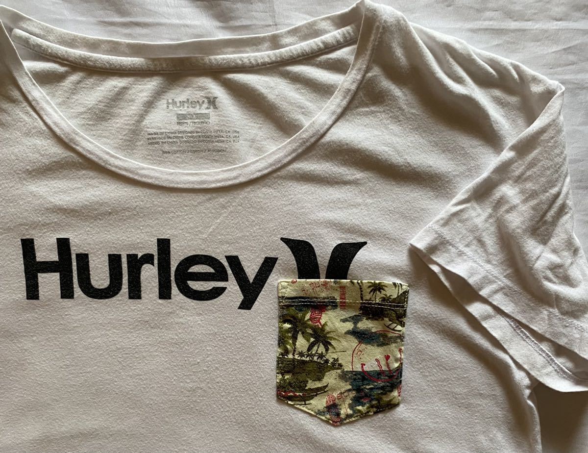 Hurley ハーレー Tシャツ 半袖 胸ポケット 白 サイズS_画像6