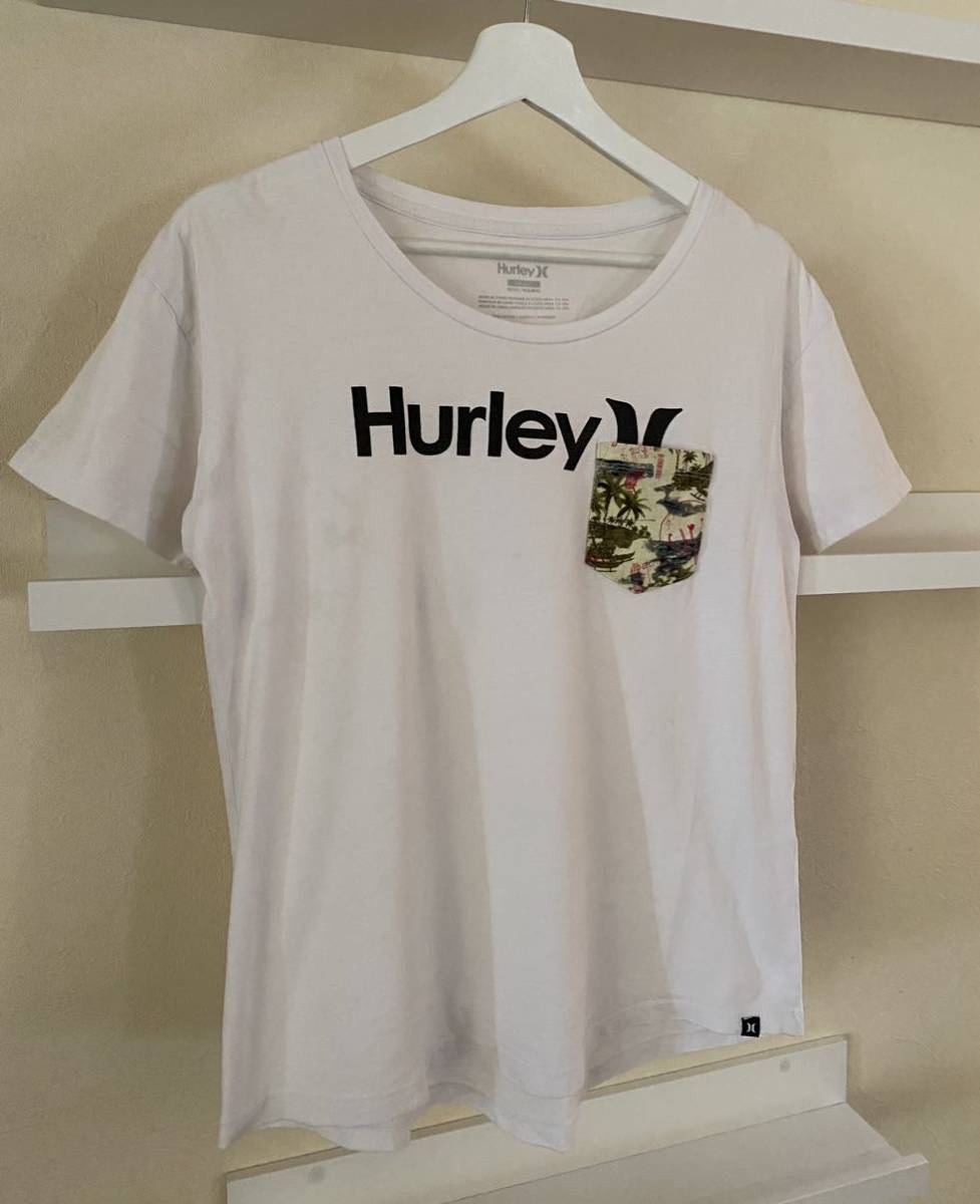 Hurley ハーレー Tシャツ 半袖 胸ポケット 白 サイズS_画像2