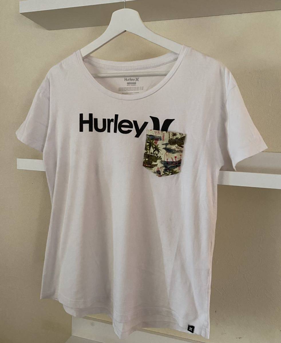 Hurley ハーレー Tシャツ 半袖 胸ポケット 白 サイズS_画像3