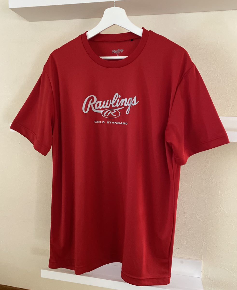 Rawllings ローリングス Tシャツ レッド 半袖 アンダーシャツ サイズO(XL)_画像3