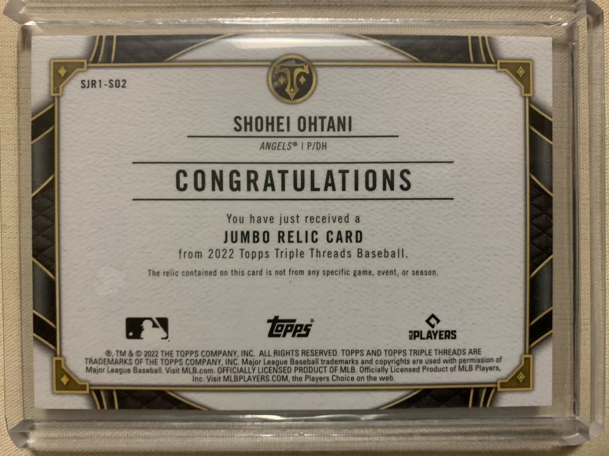 2022 TOPPS TRIPLE THREADS Triple Threads Single Jumbo Relics #SJR1-SO2 SHOHEI OHTANI #5/9 ゴールドパラレル 大谷翔平 ジャージ_画像2