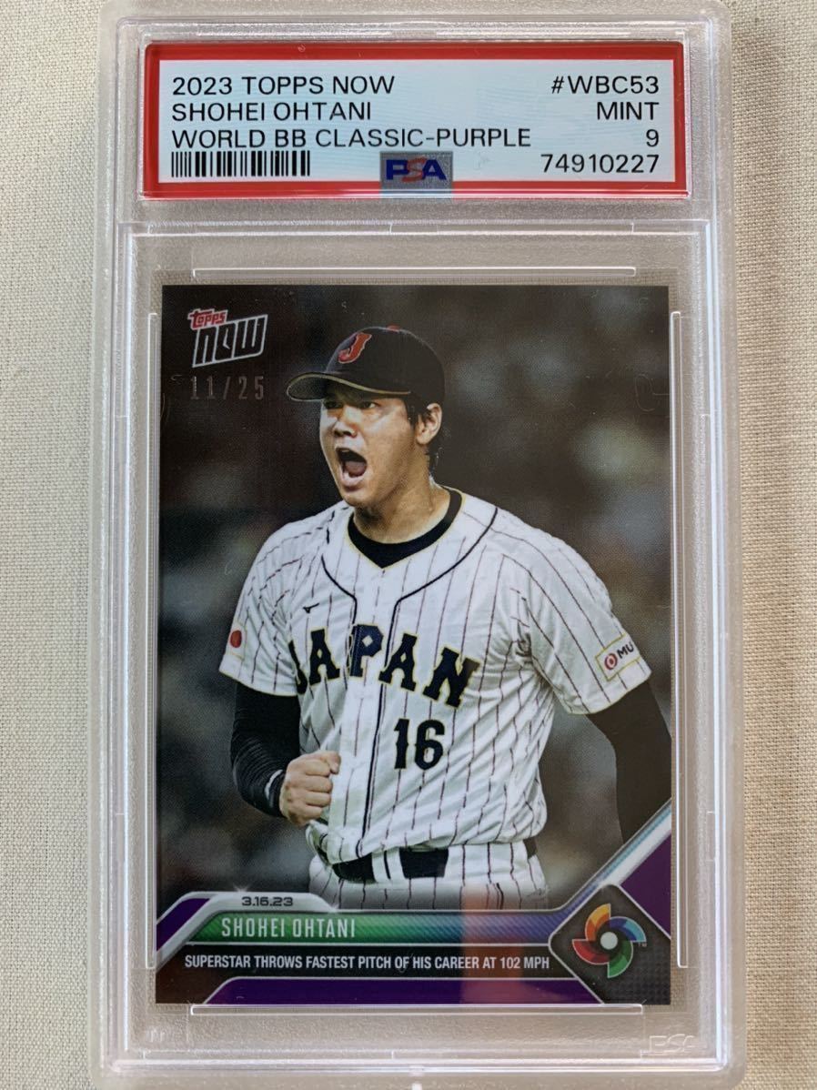 2023 Topps Now World Baseball Classic #WBC-53 SHOHEI OHTANI #11/25 パープルパラレル PSA9 MINT 大谷翔平 WBC 世界25枚限定_画像1