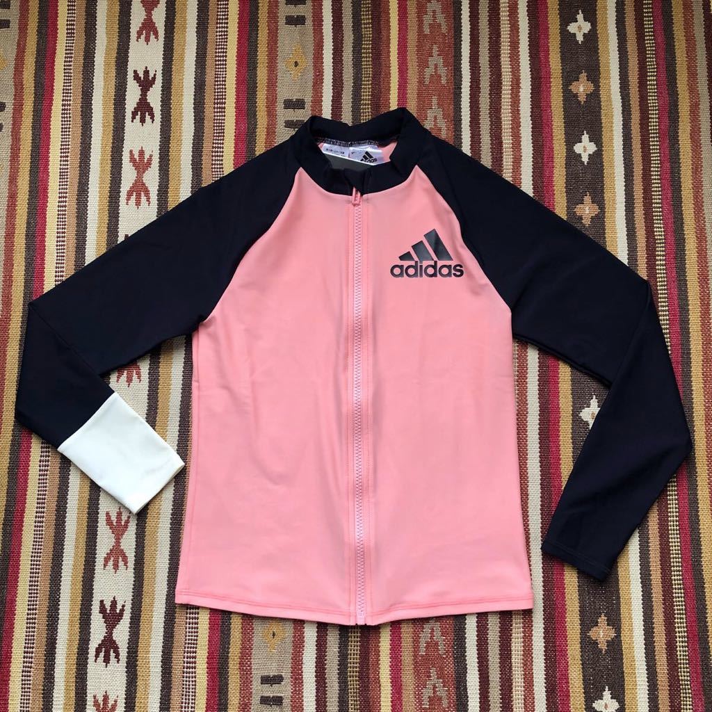 新品 アディダスadidas ラッシュガード 女児 130～140ｃｍ 長袖 UVカット タグ付き 水着 150cm_画像1