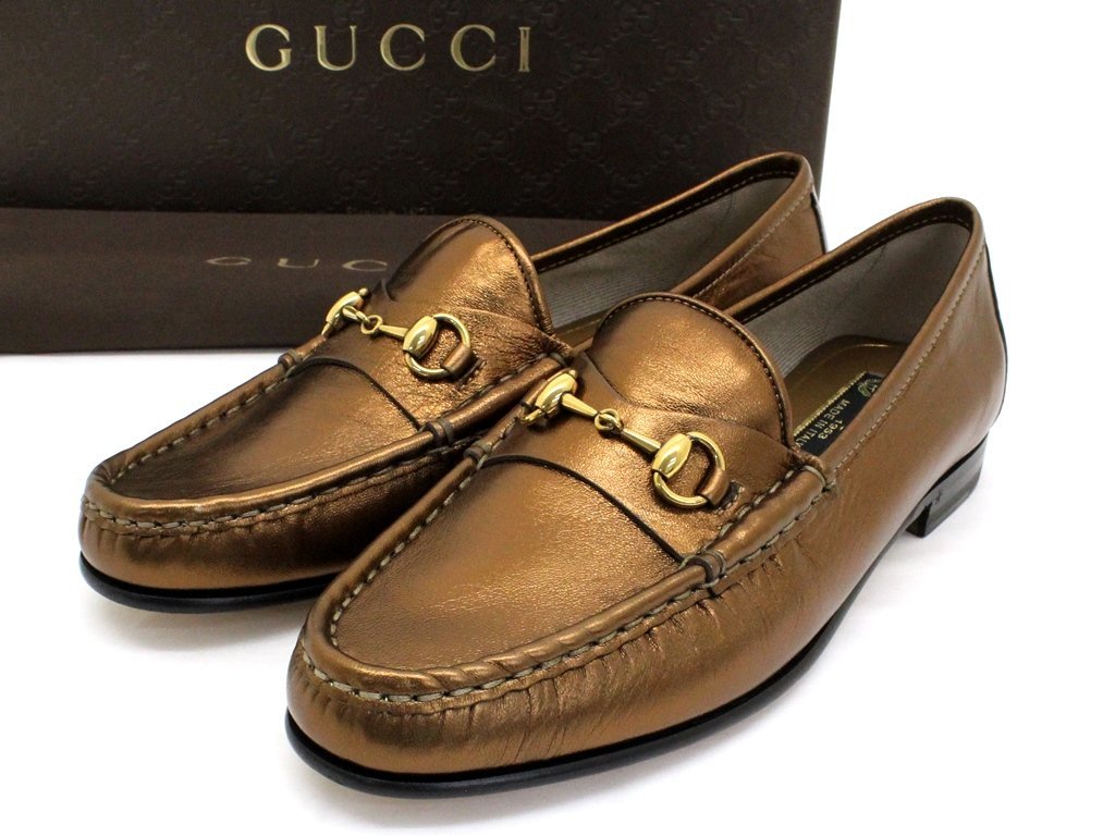 Gucci グッチ ホースビットローファー 23.5cm スエード 金金具 - 通販