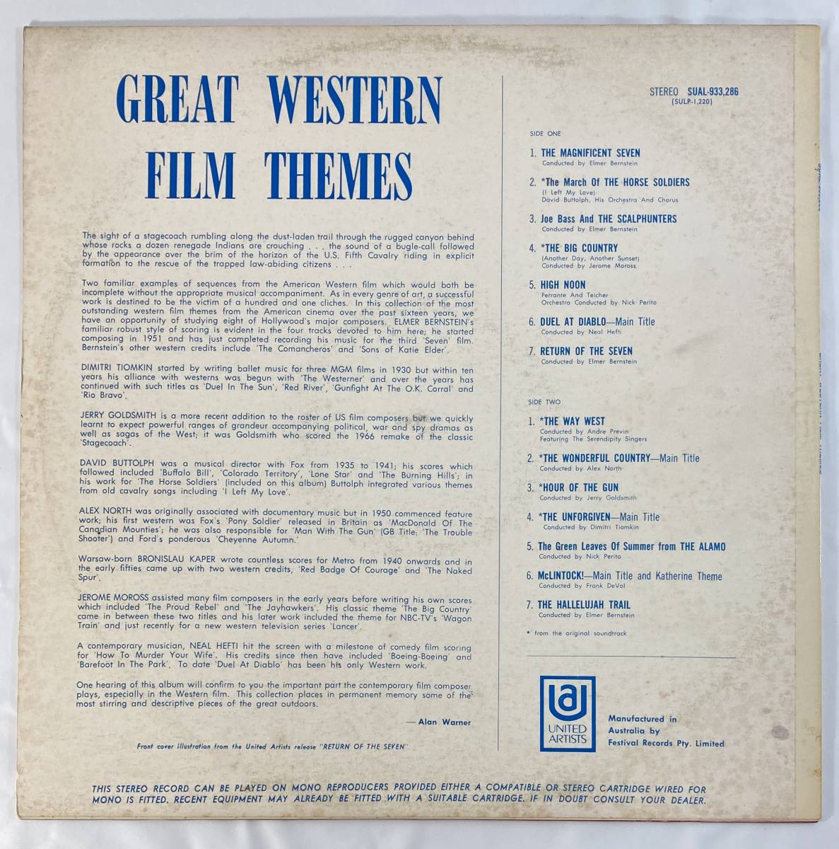 Great Western Film Themes 豪盤LP Festival SUAL-933,286_画像2