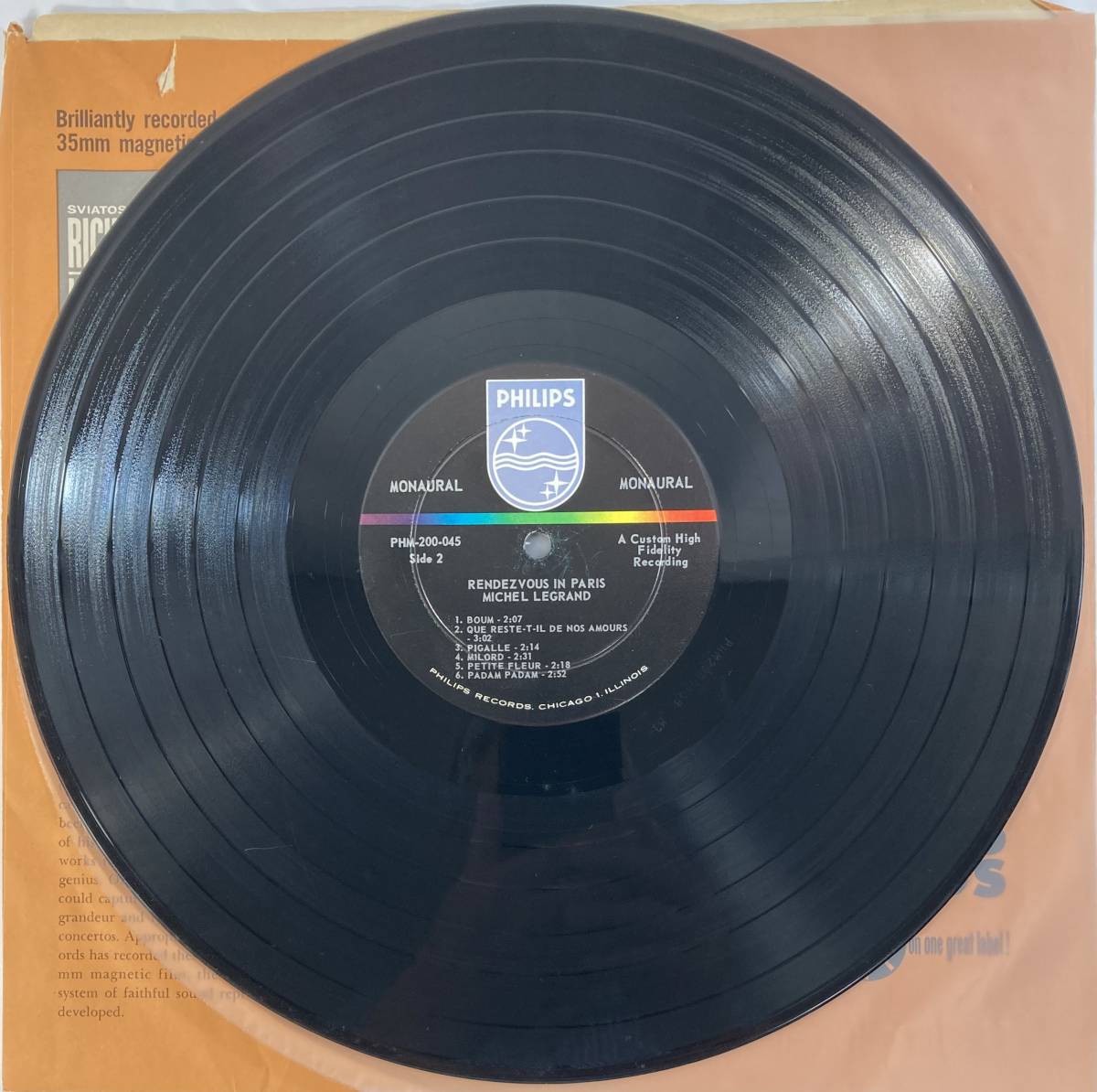  Michel * legrand (Michel Legrand) / rendevouz in paris American record LP Philips PHM 200-045 MONO