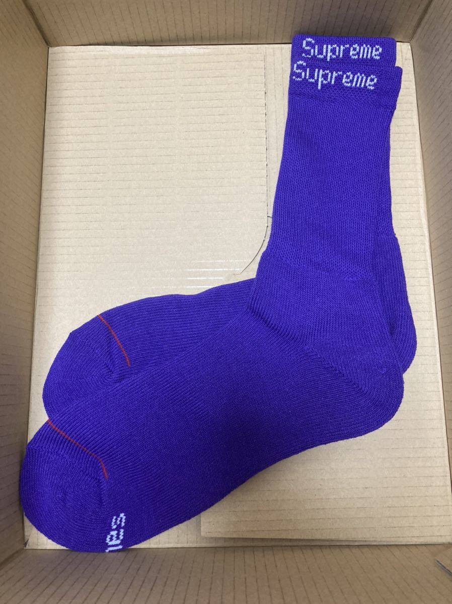 送料無料】新品 Supreme Hanes Crew Socks Purple 紫 パープル １足