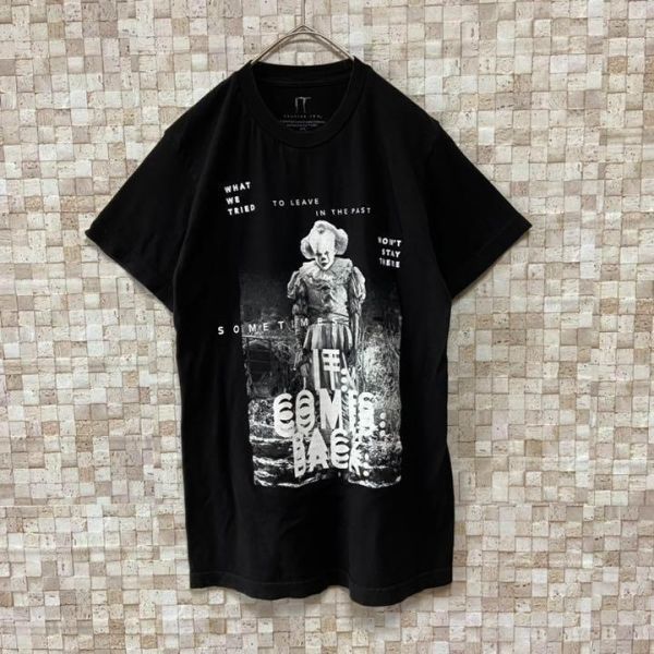 アメリカ古着 IT プリントtシャツ ペニーワイズ ムービーT やや薄手 ブラック黒S_画像2