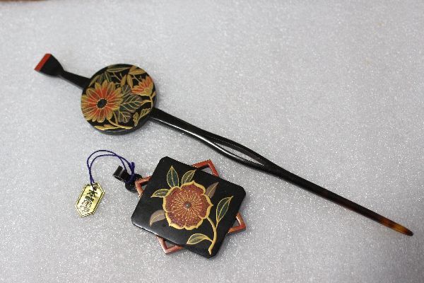  new goods unused goods *book@ tortoise shell made ornamental hairpin 1 pcs *book@ tortoise shell made pendant top *