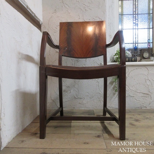 イギリス アンティーク 家具 アームチェア ダイニングチェア 椅子 イス リアルレザー 木製 マホガニー 英国 DININGCHAIR 4265e_画像2
