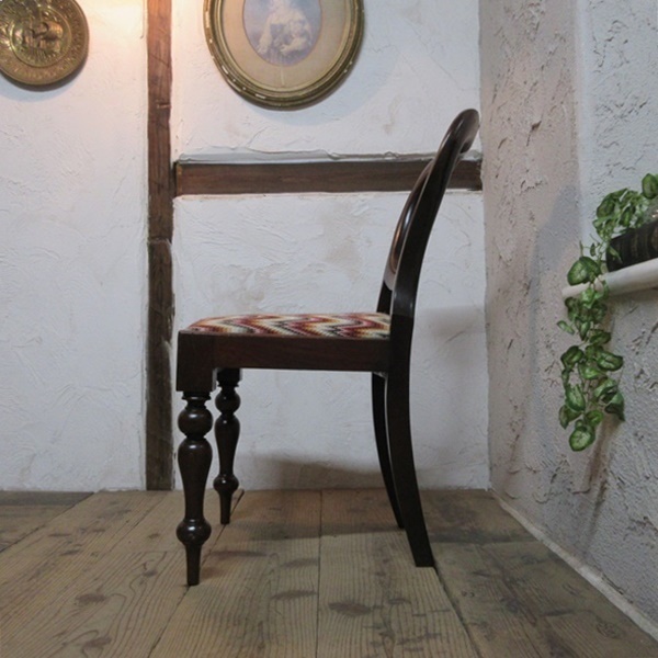 イギリス アンティーク 家具 訳あり ダイニングチェア 椅子 イス バルーンバック 木製 マホガニー 英国 DININGCHAIR 4300e_画像7