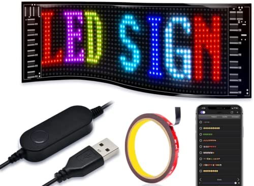 SUBORAWOS LED電光掲示板 柔軟 折りたたみ式 車載 店舗 看板 LEDサインボード 多言語示 USB カラーサイン スクロールメッ