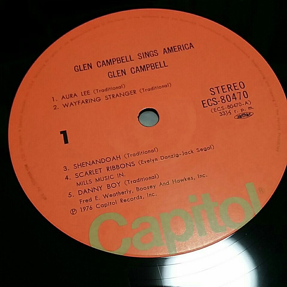 【帯、ライナー】LP グレン・キャンベル アメリカを歌う GLEN CAMPBELL SINGS AMERICAの画像3