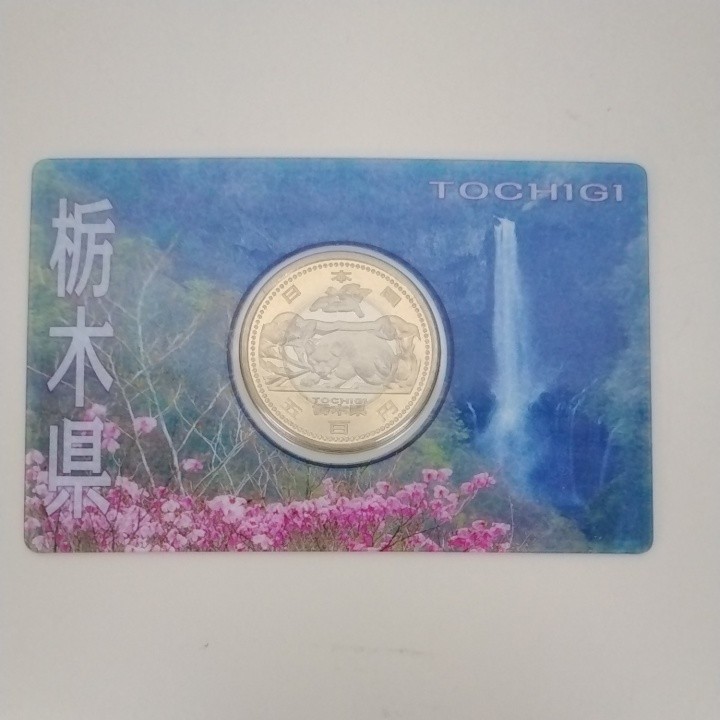 栃木県　地方自治法施行60周年　記念　500円貨幣　　カード型　　未使用_画像1