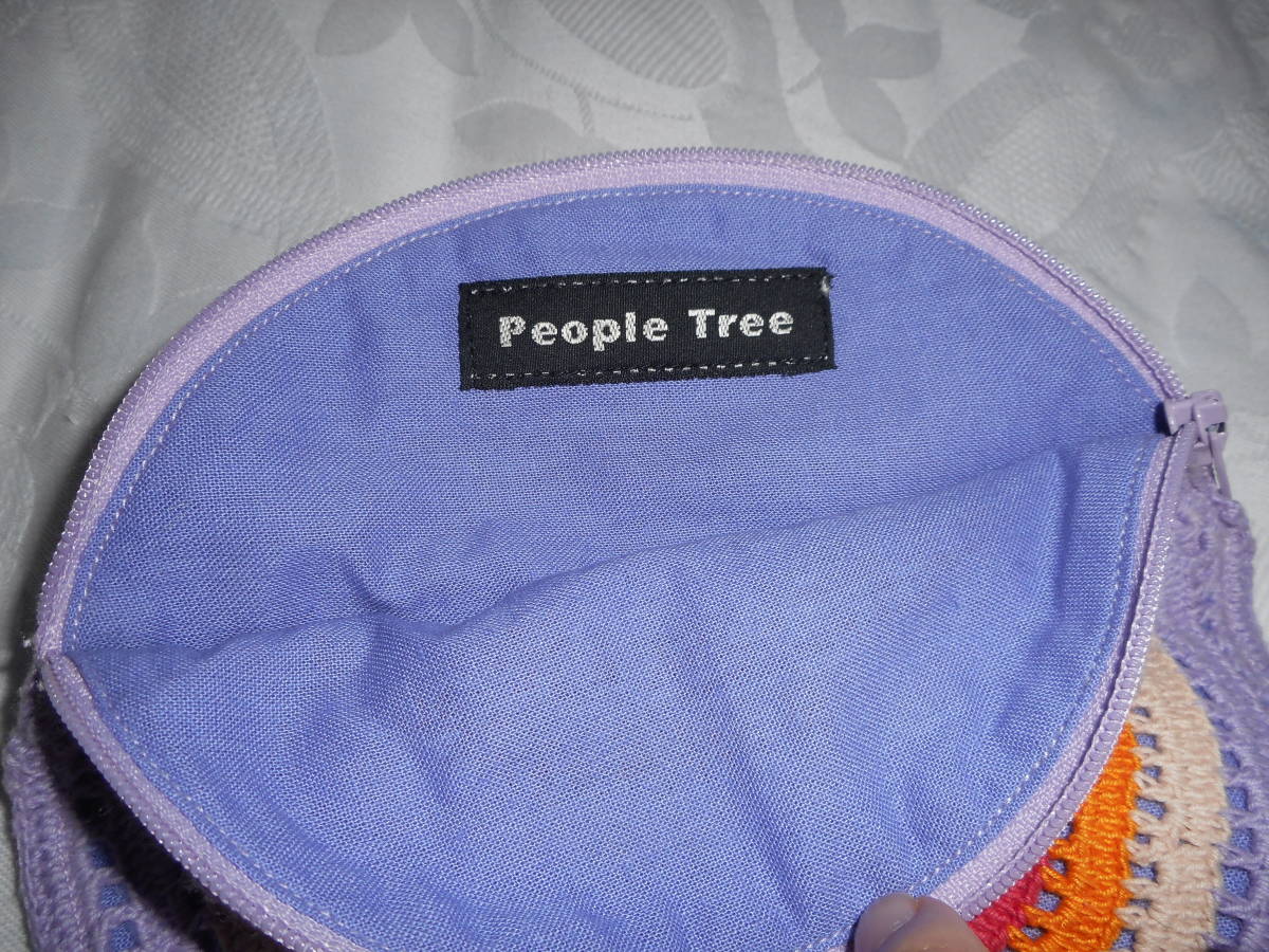 ★円形ポーチ★　コットン製　オレンジ×水玉柄／People Tree（ピープルツリー）_画像3