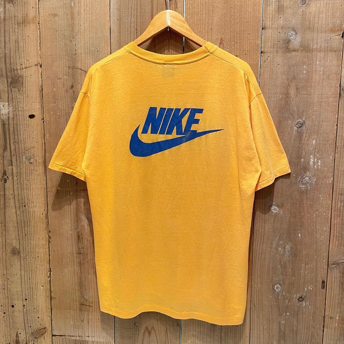 【サイズ XL】 80s USA製 NIKE ビンテージ Tシャツ アメリカ古着 ナイキ 紺タグ 70s 90s バック プリント バスケ