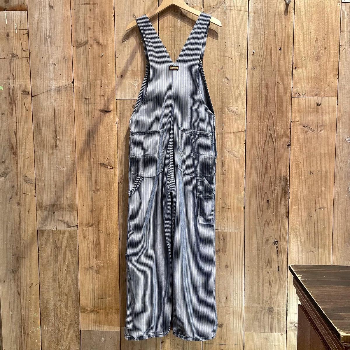 [W32 L30]60s USA made big Smith Vintage Hickory stripe overall America old clothes 50s 70s BIG SMITH Work lady's 