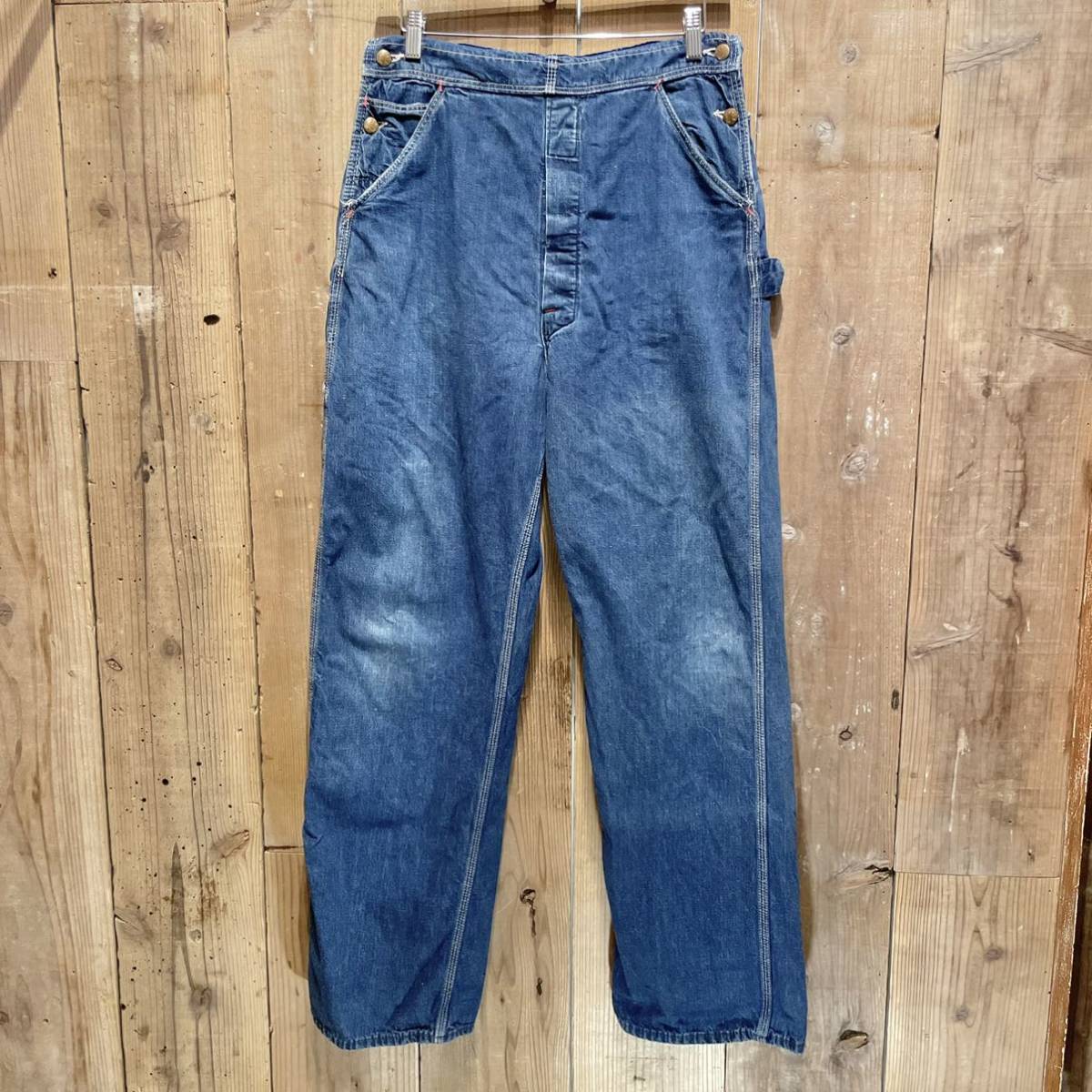 [ size S M]50s 60s USA made RED CAMEL Vintage Denim overall America old clothes 40s 70s red Camel Work lady's 