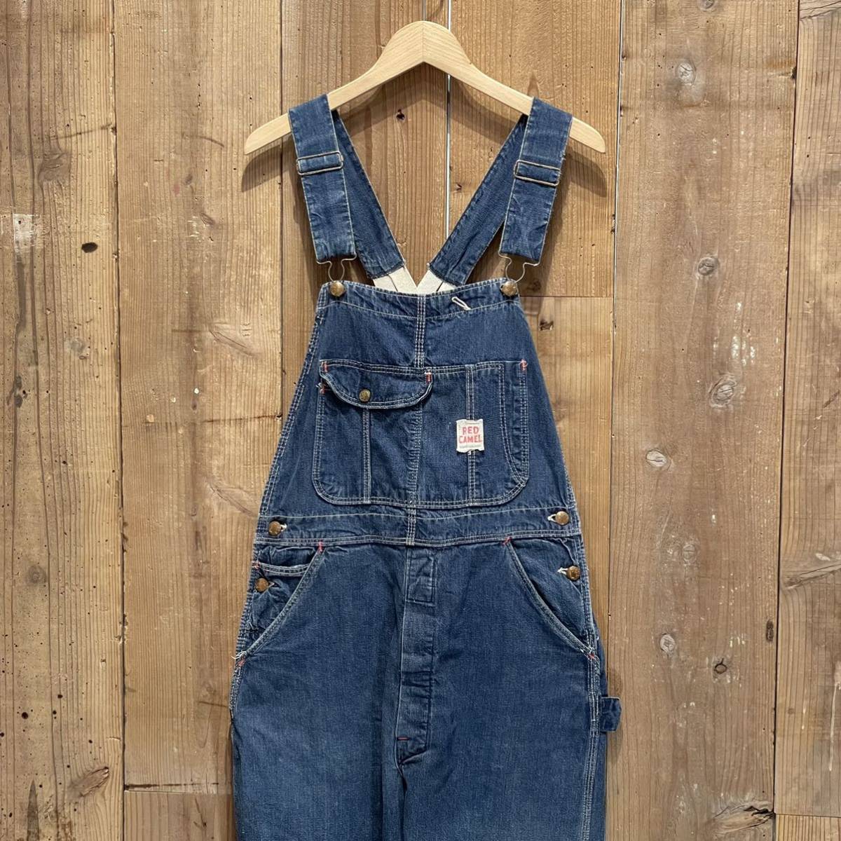 [ size S M]50s 60s USA made RED CAMEL Vintage Denim overall America old clothes 40s 70s red Camel Work lady's 