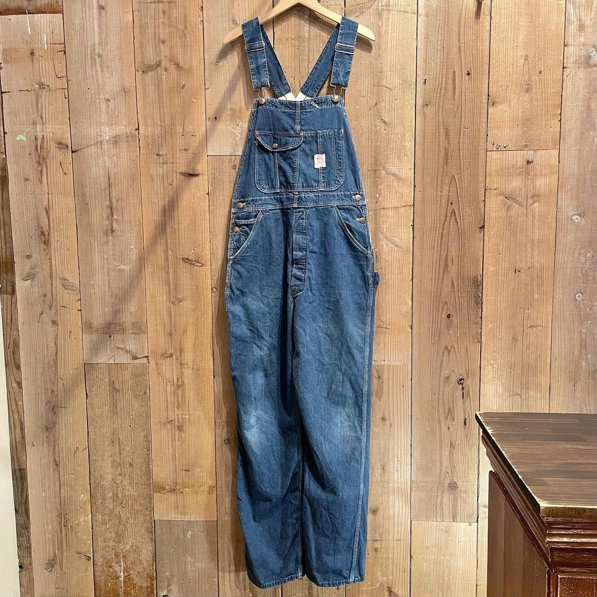 [ size S M]50s 60s USA made RED CAMEL Vintage Denim overall America old clothes 40s 70s red Camel Work lady's 