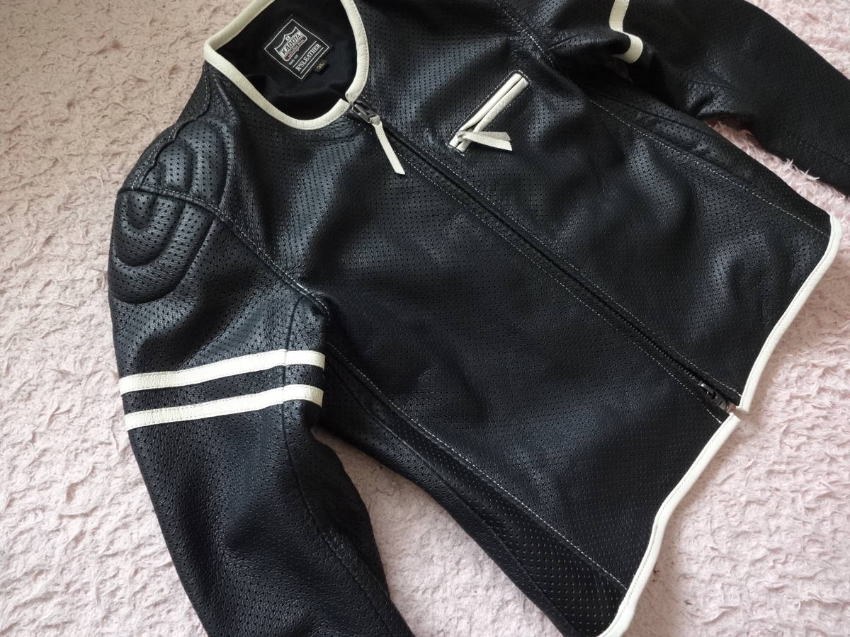 美品!KADOYA 本革 パンチングレザー ジャケット PL-SP 3L カドヤ
