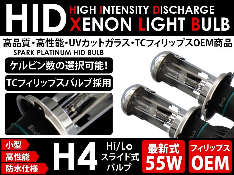 ミニキャブバン 後期 U6#V ヘッドライト◆H4 HIDバルブ 55W◆TC Philips OEM品 10000K 交換用 スペアバーナー_画像1