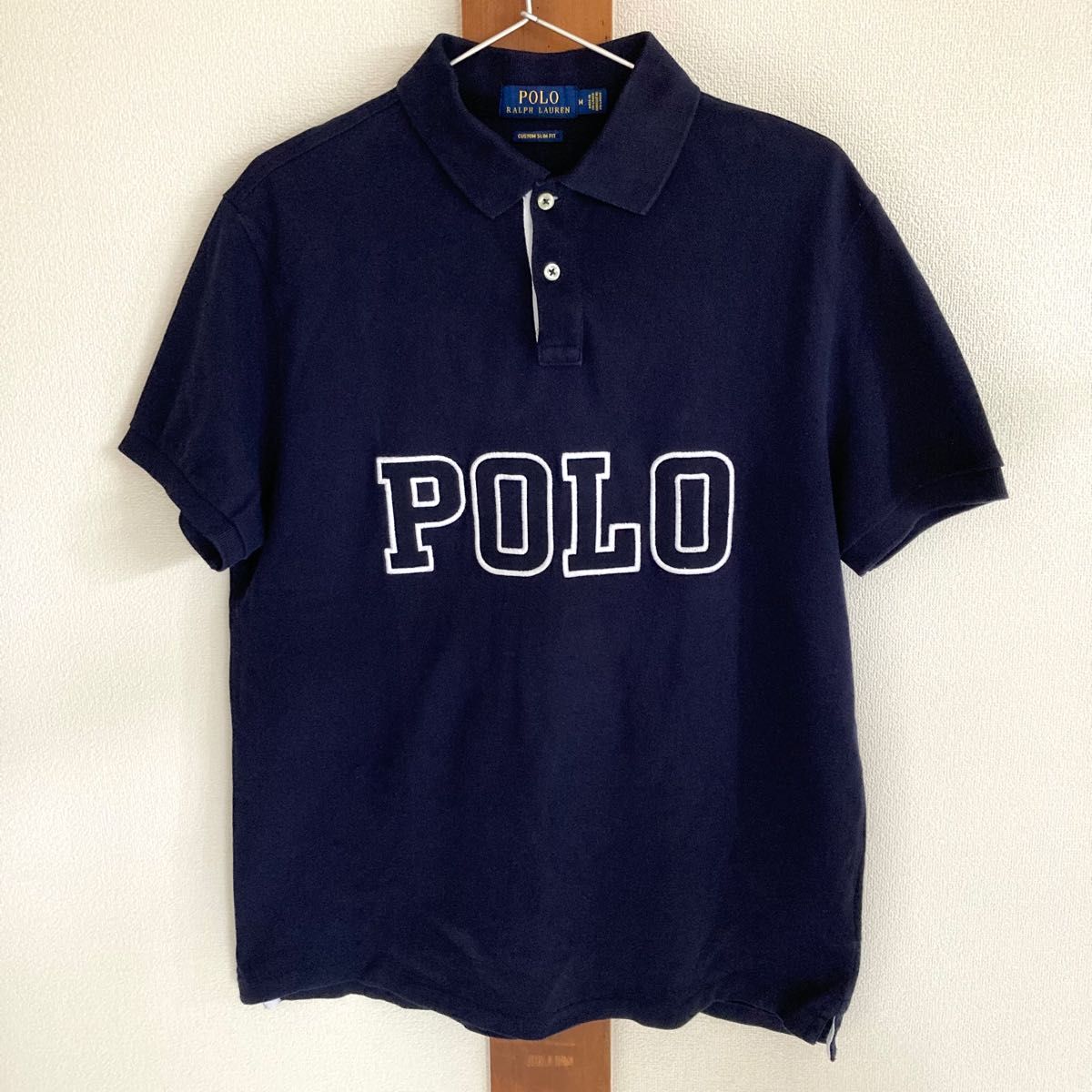 現行品 ポロラルフローレン ポロシャツ POLOロゴ ネイビー Mサイズ