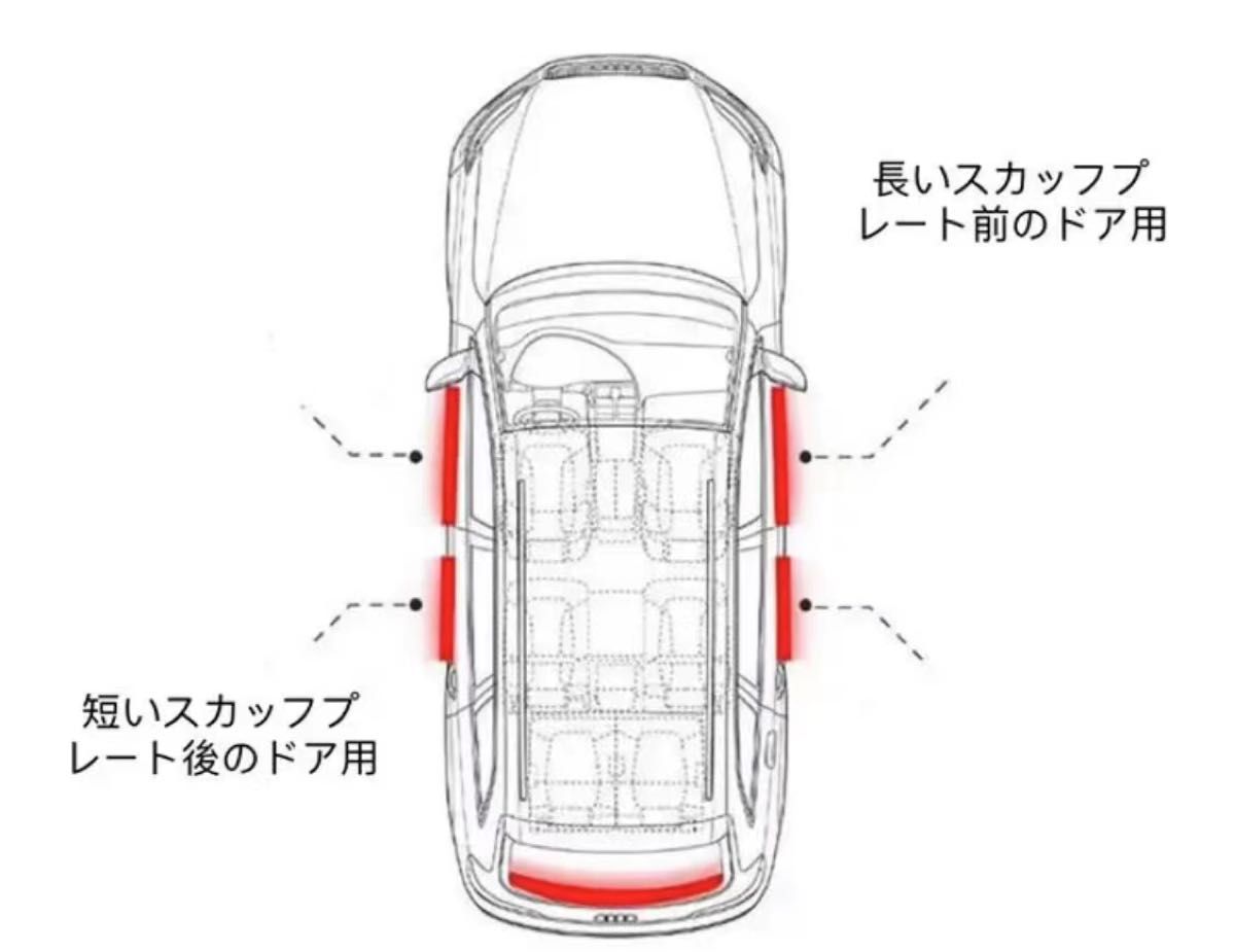 日産　高品質　 ステップのキズ防止 スカッフプレートステッカー4枚セット