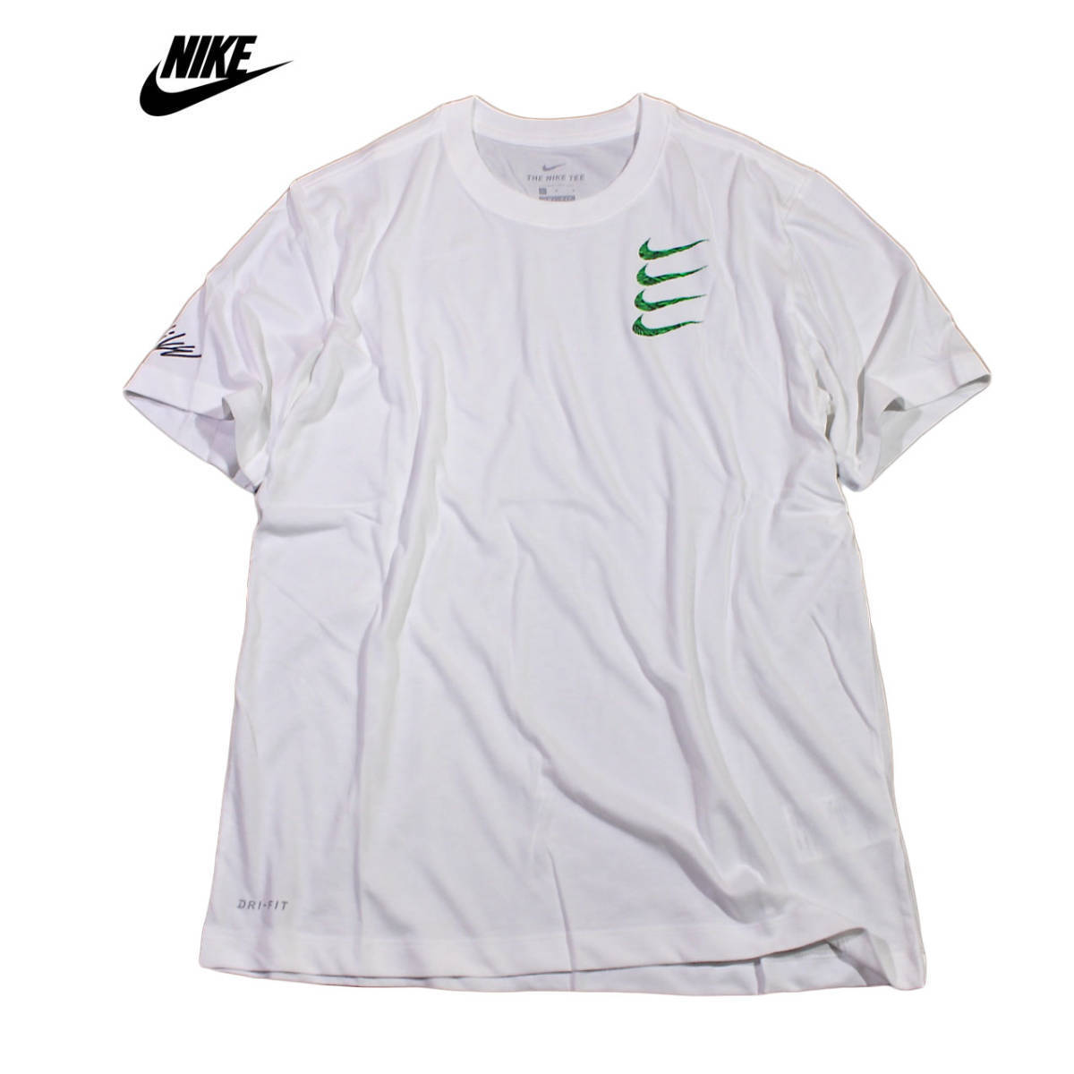 【新品】ナイキ グラフィック 半袖 Tシャツ【100：白】M クール ドライフィット 機能 トレーニング ジム NIKE RUN_画像1