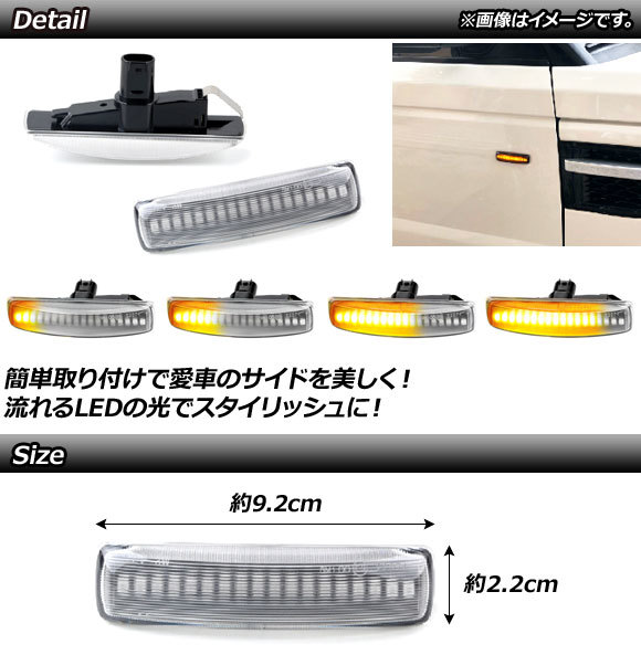 LED流れるサイドマーカー ランドローバー フリーランダー2 2007年06月～2015年10月 クリア 入数：1セット(2個) AP-LL176-CL_画像2