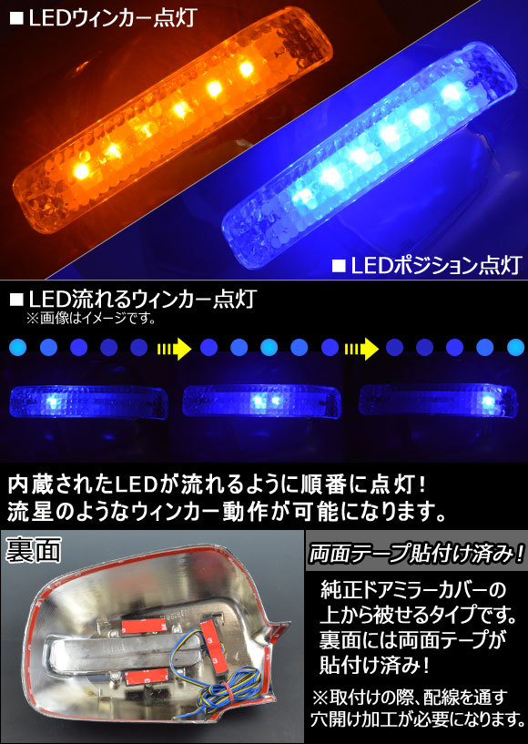 LEDウインカーランプ機能付き ドアミラーカバー ホンダ CR-V RD4 2001年09月～2006年09月 AP-MRC-CRV-8188 入数：1セット(左右)_画像2