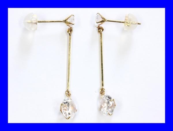 ●新品同様 ジルコニアピアス イエローゴールド18K