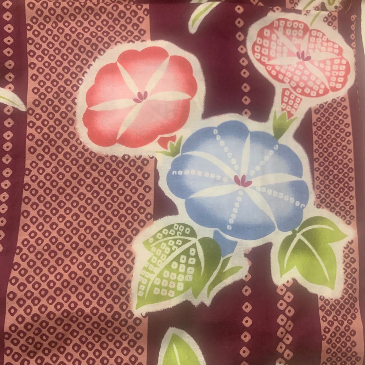 浴衣 朝顔柄 大人用 小豆色あずき色 値下げしました|Yahoo!フリマ(旧