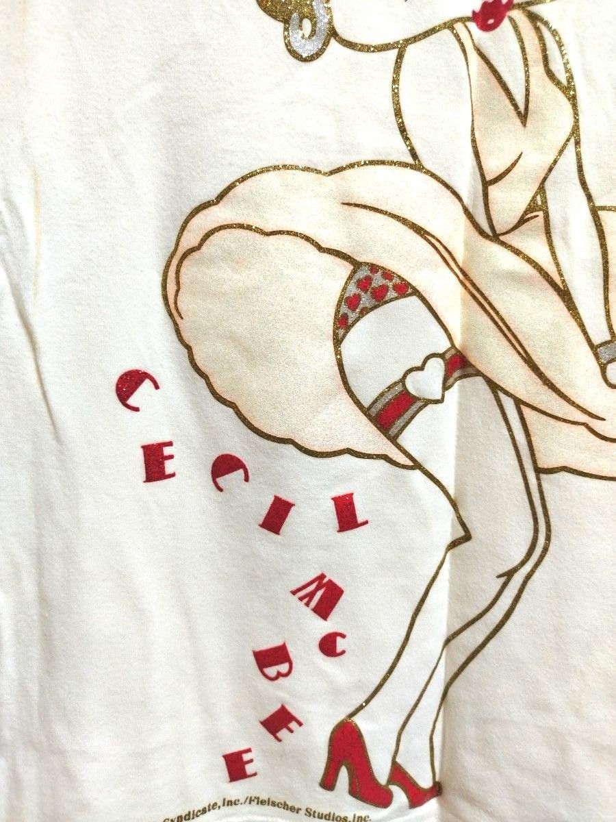 セシルマクビー トップス　半袖Tシャツ　チビＴ　ミニT　ベティちゃん　白　ホワイト　古着　ビンテージ　CECIL McBEE