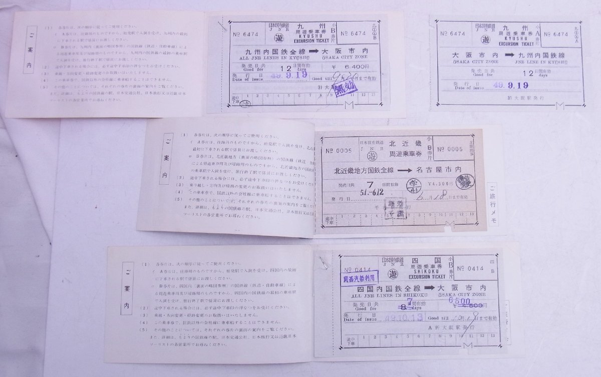 昭和レトロ☆国鉄 周遊券 15枚まとめて☆日本国有鉄道☆K0616823_画像3