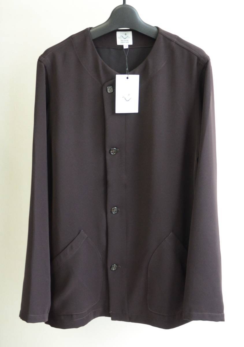 未使用 the conspires コンスパイアーズ ノーカラージャケット solid nc jacket ブラウン size M_画像2