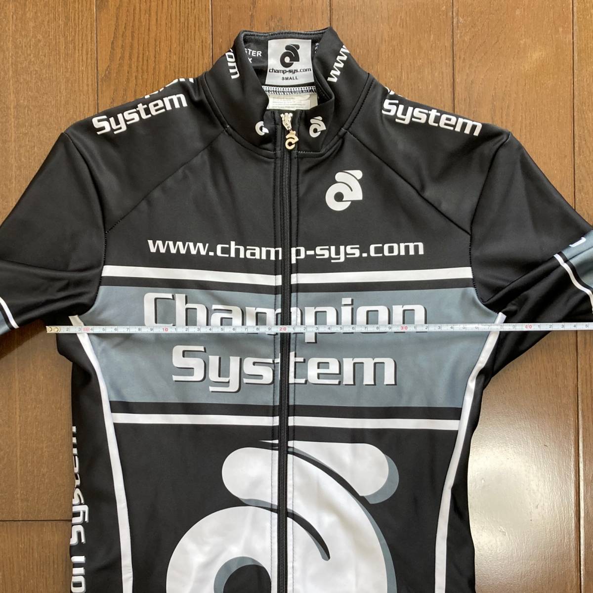 ChampionSystem【チャンピオンシステム 防水サイクルジャージ半袖BK/WH黒/白】Sサイズ