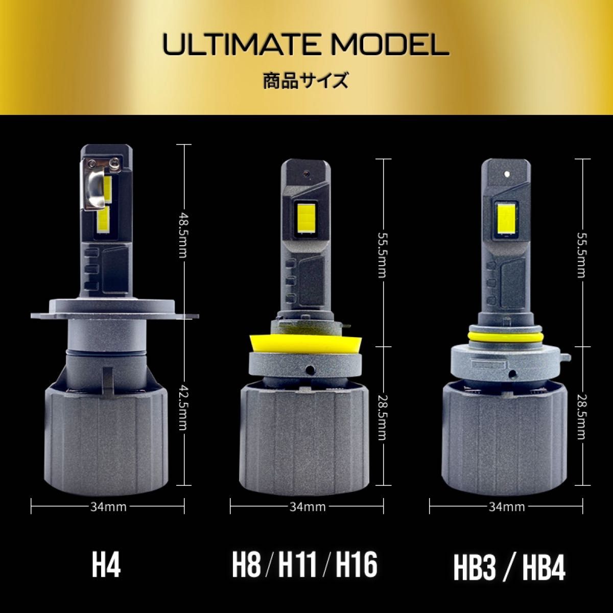 HB3 / HB4 LEDヘッドライト アルティメットモデル　20000LM フォグ ハイビーム 最強 HIDより明るい 爆光 