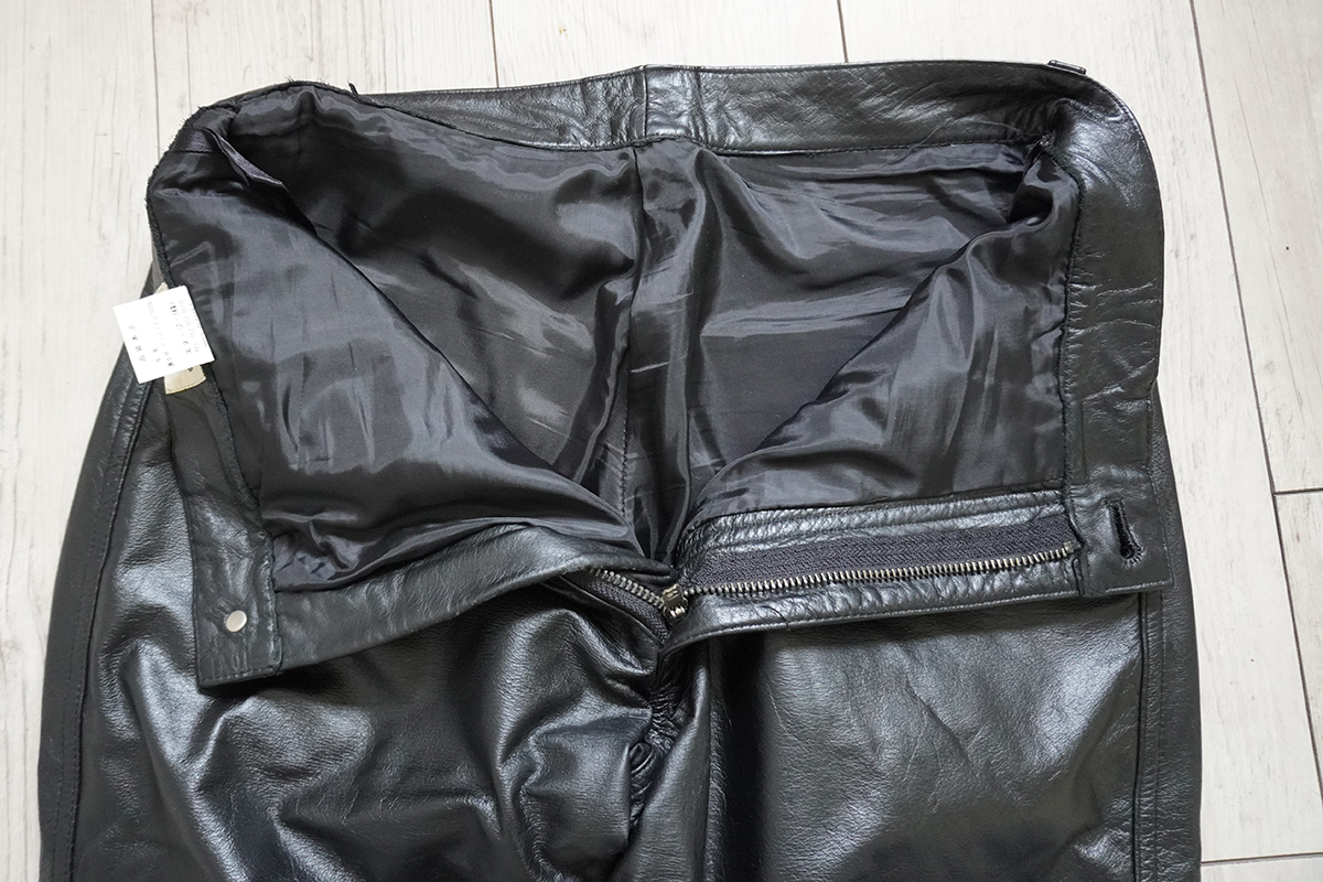 NON GRADE ノングレード 本革 牛革 レザー パンツ メンズ 30 ブラック 黒 ボトムス ズボン バイカー ファッション バイクの画像5