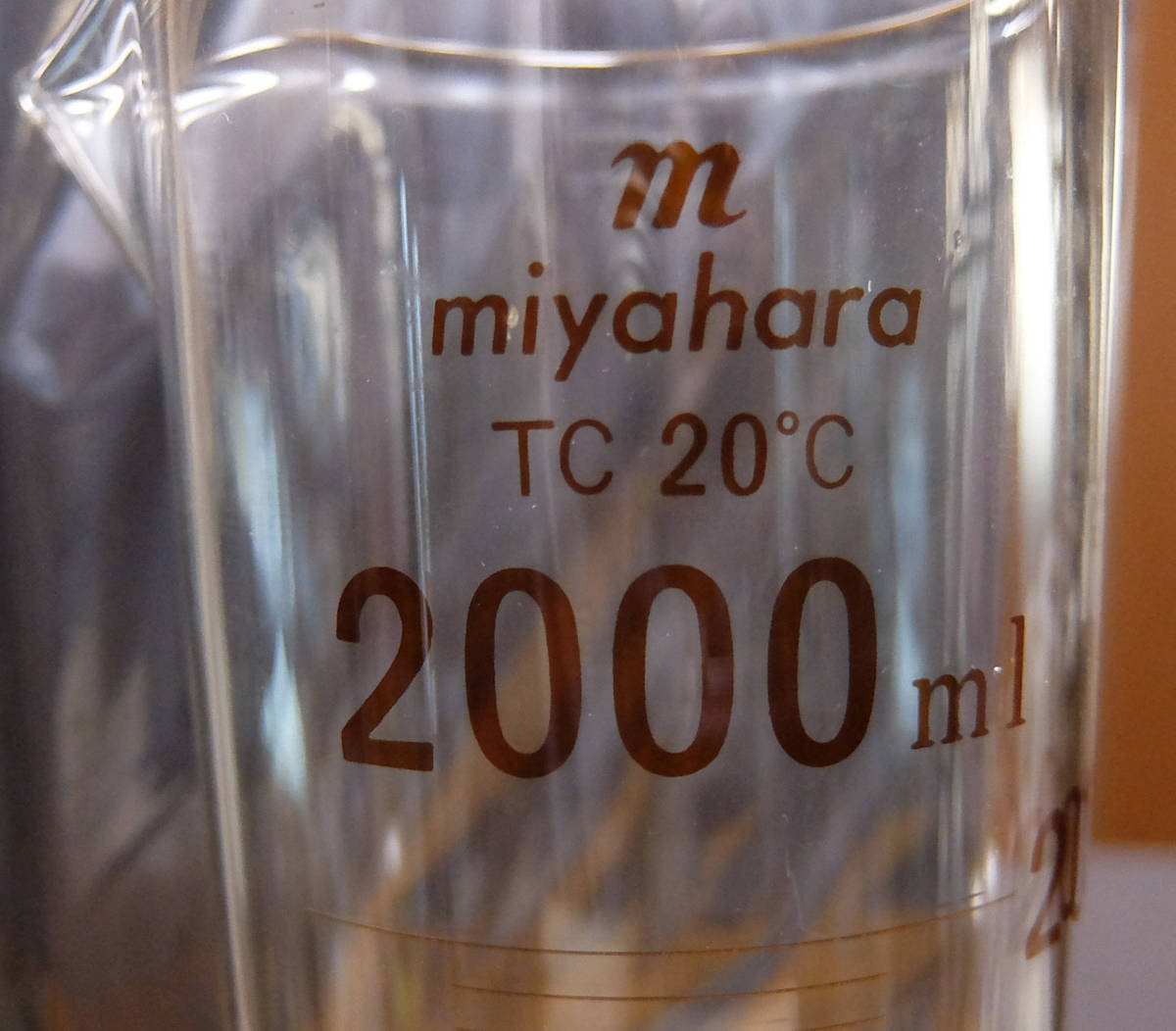 miyahara 宮原計量器製作所 2000ml メスシリンダーガラス製 2L_画像2