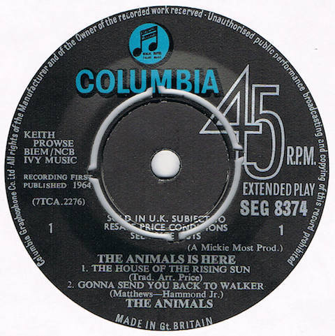 ●THE ANIMALS / THE ANIMALS IS HERE [UK 45 ORIGINAL 7inch EP]_画像3