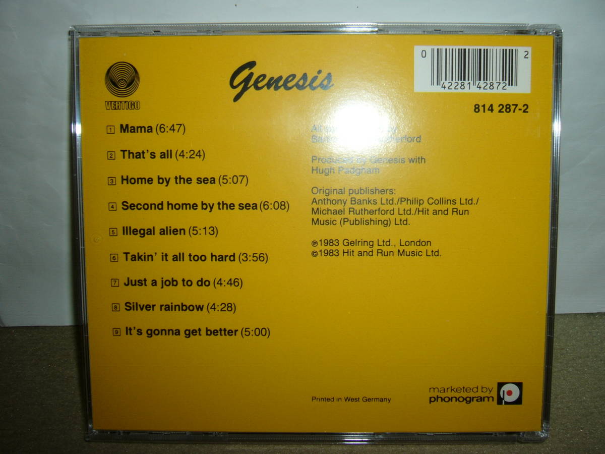 八十年代Genesis音楽性の確立 Genesis 大傑作「Genesis」オリジナル・ミックス版 (西)独製輸入盤国内仕様　中古。_画像3