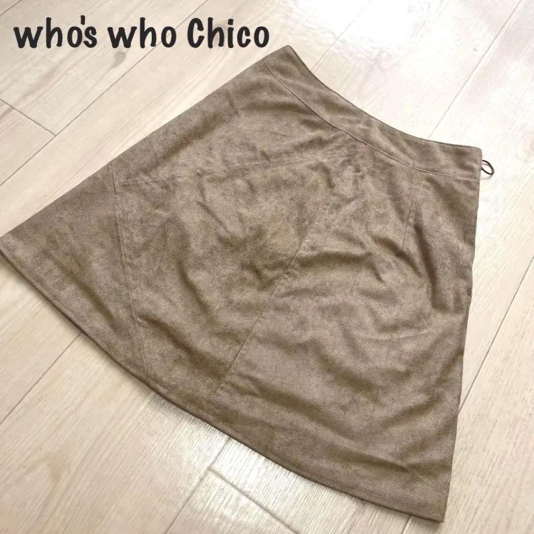 who's who Chicoフーズフーチコ　エクセーヌ　ミニスカート　ベージュ